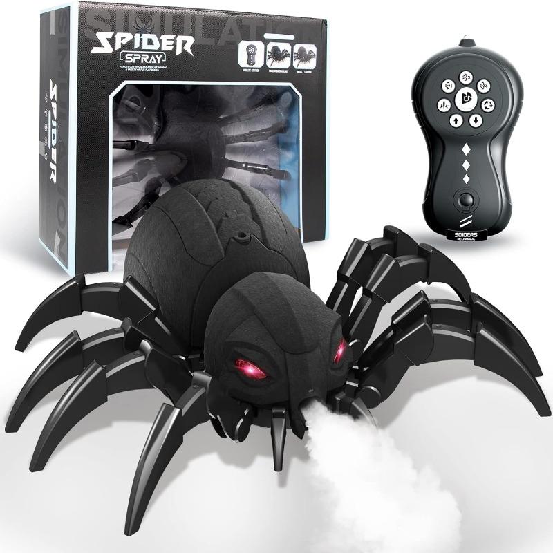 Toys Robot Toys RC Spider Remote Control Spider with Spray/Light/Music Gifts for 6 -12 Year Old Halloween Easter for Kids Boys