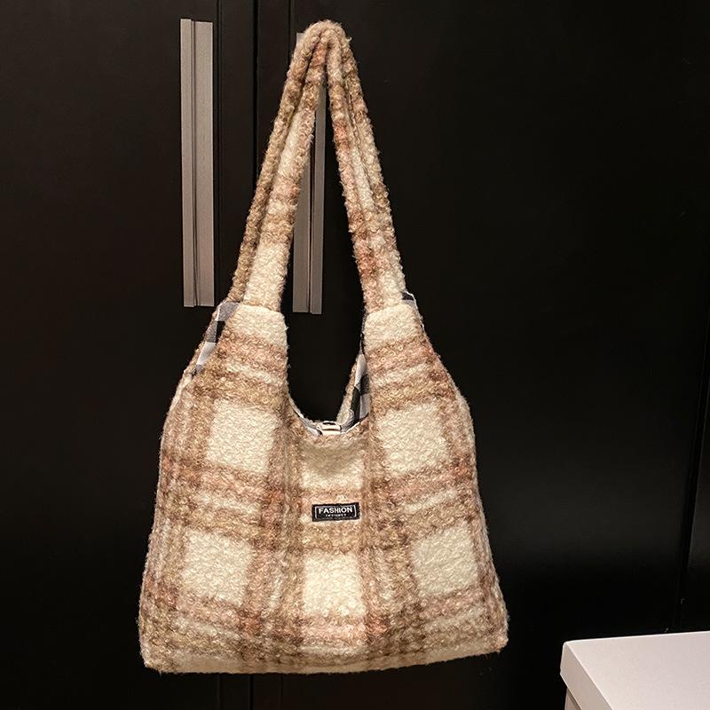 

Сумка-тоут Melad из шерсти в стиле ретро для женщин, новая модная сумка на одно плечо для женщин, повседневная сумка через плечо из плюшевой овечьей кожи