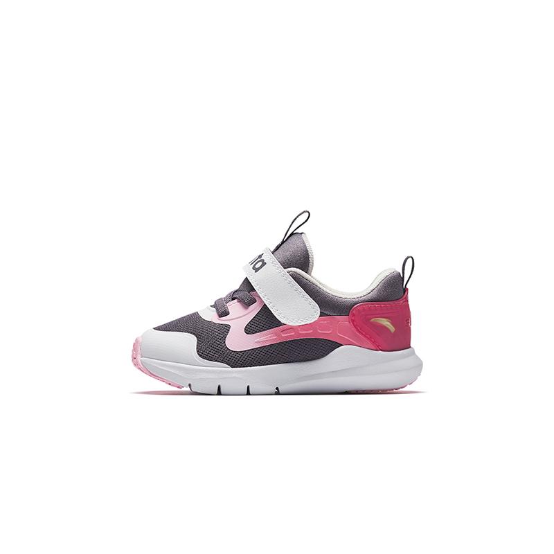 Anta Kids Mesh Comfortable Versatile Anti-Kick Shock-Absorbing Low-Top Walking Shoes Baby Shoes Light-Gray A22440061-2