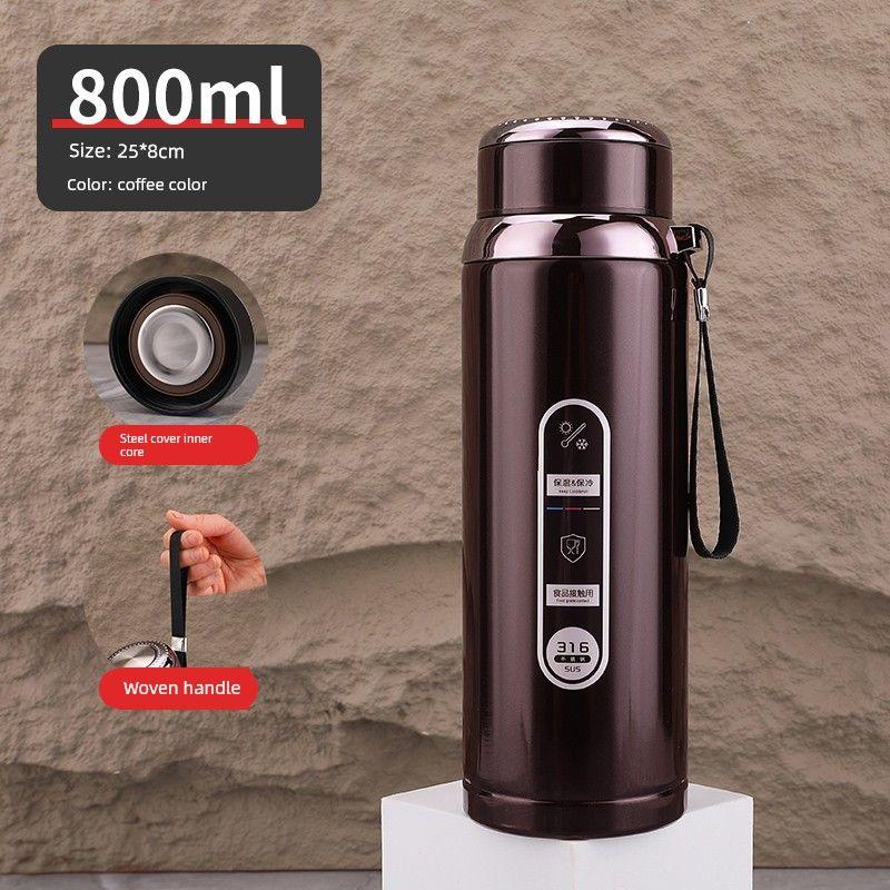316 Steel Large-Capacity Thermos Cup for Men and Women with Filter Tea Cup Adult Business Portable Large Cup Gift Cup 600