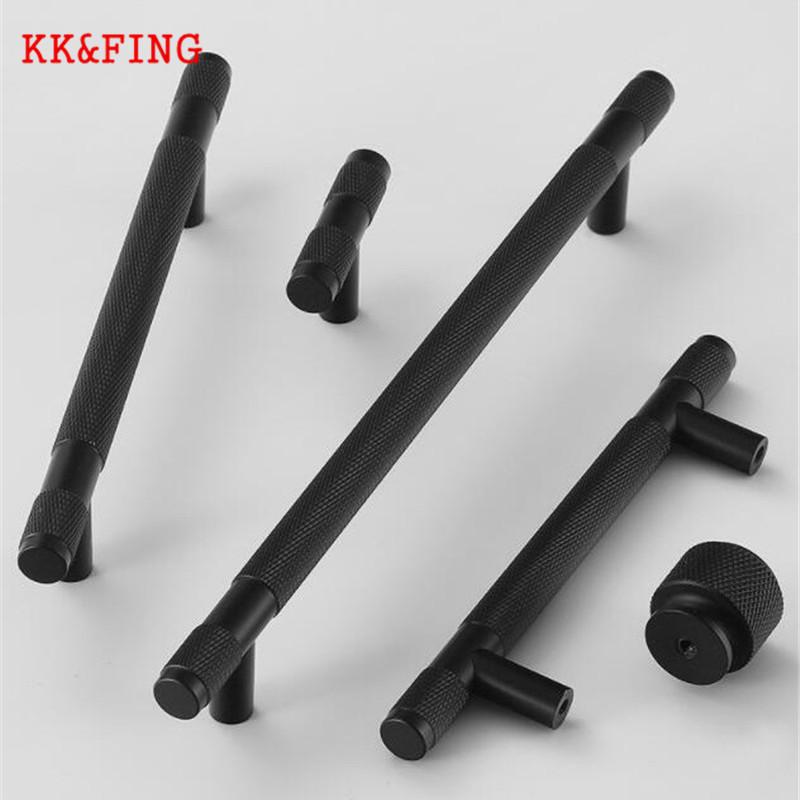 KK&FING Modern Aluminum Alloy Black Gold Kitchen Cabinet Handles and Knobs Drawer Handles Wardrobe Door Pulls Furniture Hardware