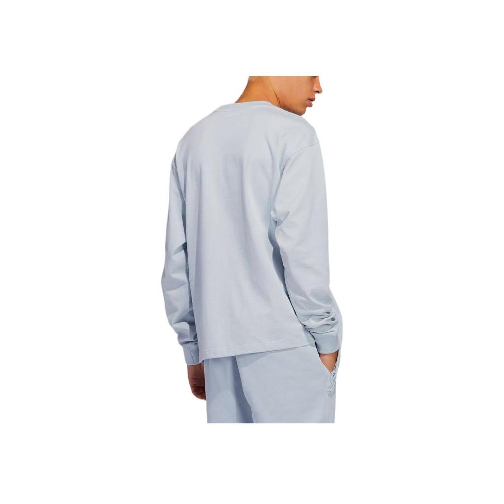 Adidas Originals FW22 Solid Color Small Logo Sports Simple Long Sleeve T-Shirt Unisex Tops Sky-Blue HN3434