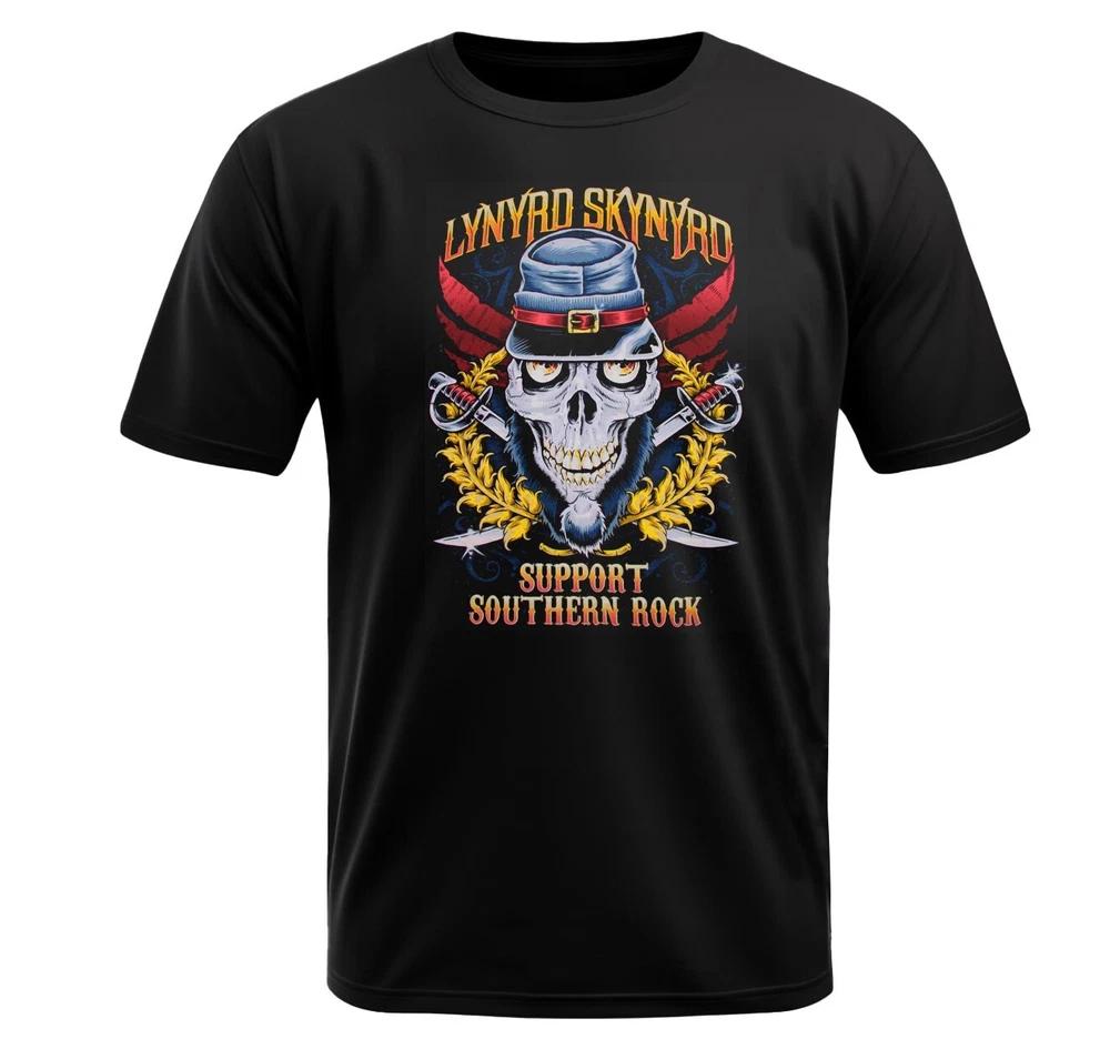 Lynyrd Skynyrd rock band Black TShirt fresh and breathable polyester Tee L