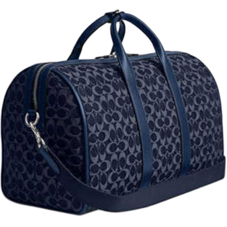 Coach Gotham 45 Classic Logo Print Fabric Shoulder Crossbody Travel Bag Men Bags Dark-Blue CAS28-DEB