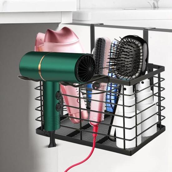 Hair Dryer Holder Organizer Adjustable Height 3-in-1 Wall Mounted Cabinet Door