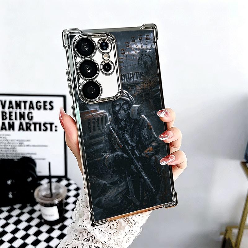 

S-Stalker Game Cool Plating Phone Case For Samsung Galaxy S24 S25 FE S26 Edge S23 Ultra S22 S21 Plus S20 Anti-Fall Airabag Cover Samsung S24 Ultra