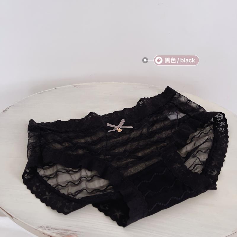 

Кружевное нижнее белье, женские летние тонкие удобные хлопковые трусы с промежностью и средней талией, сексуальные бесшовные сетчатые трусы one size чёрный