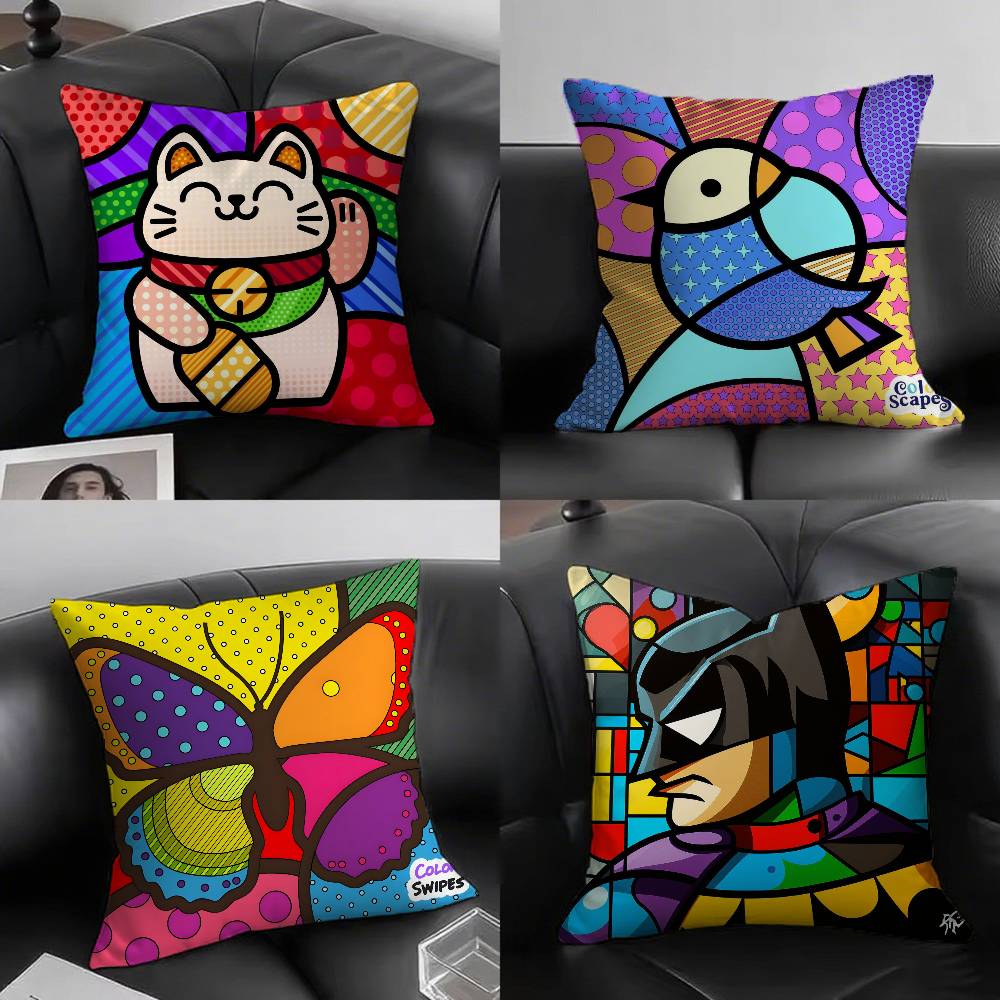 BBritto Anime Pillow Case Fashion Square Pillowcase Bedroom Sofa Room Ins Decoration Leisure