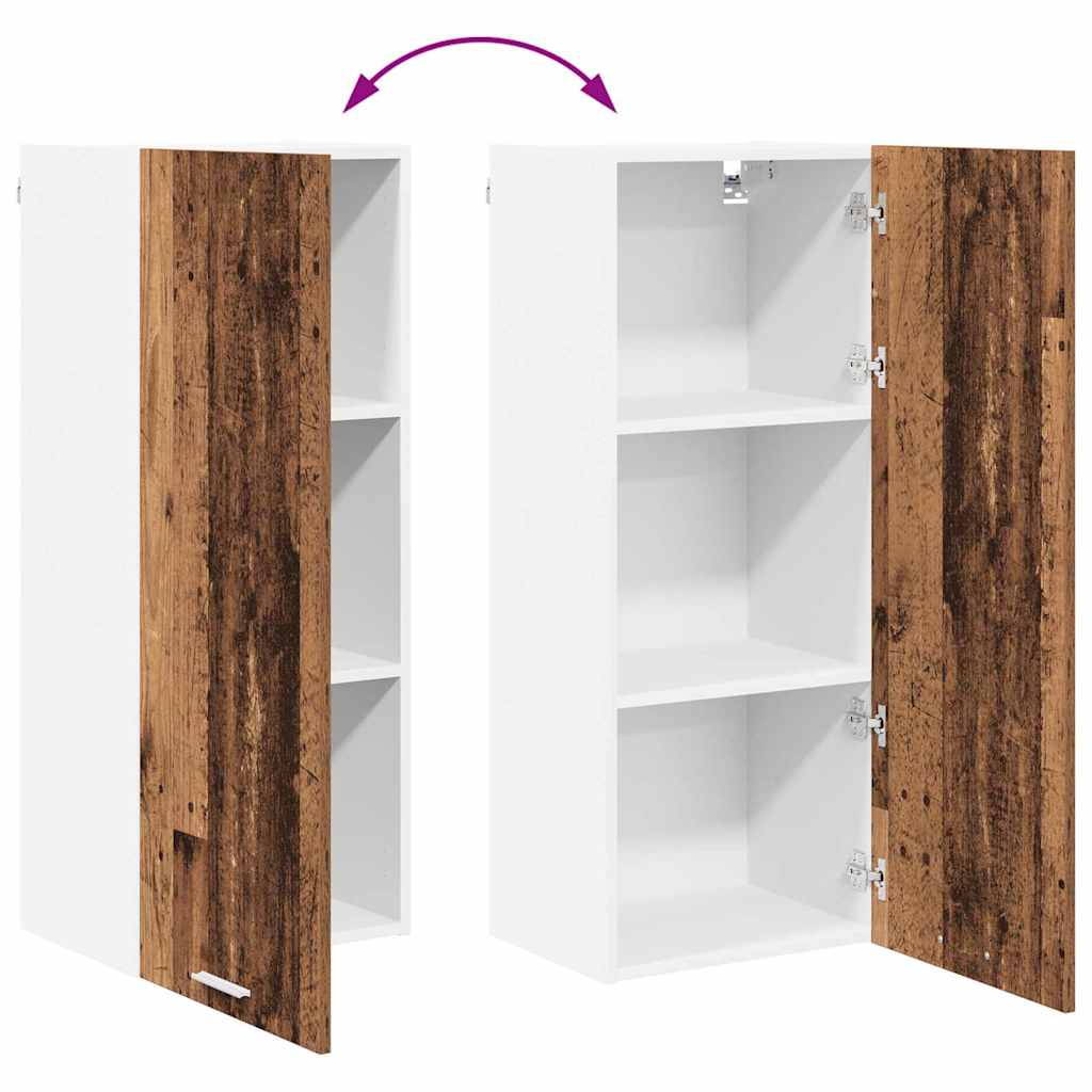 Hanging Cabinet with Door Rustic Wood Look 40 X 31 X 100 Cm Engineered Wood