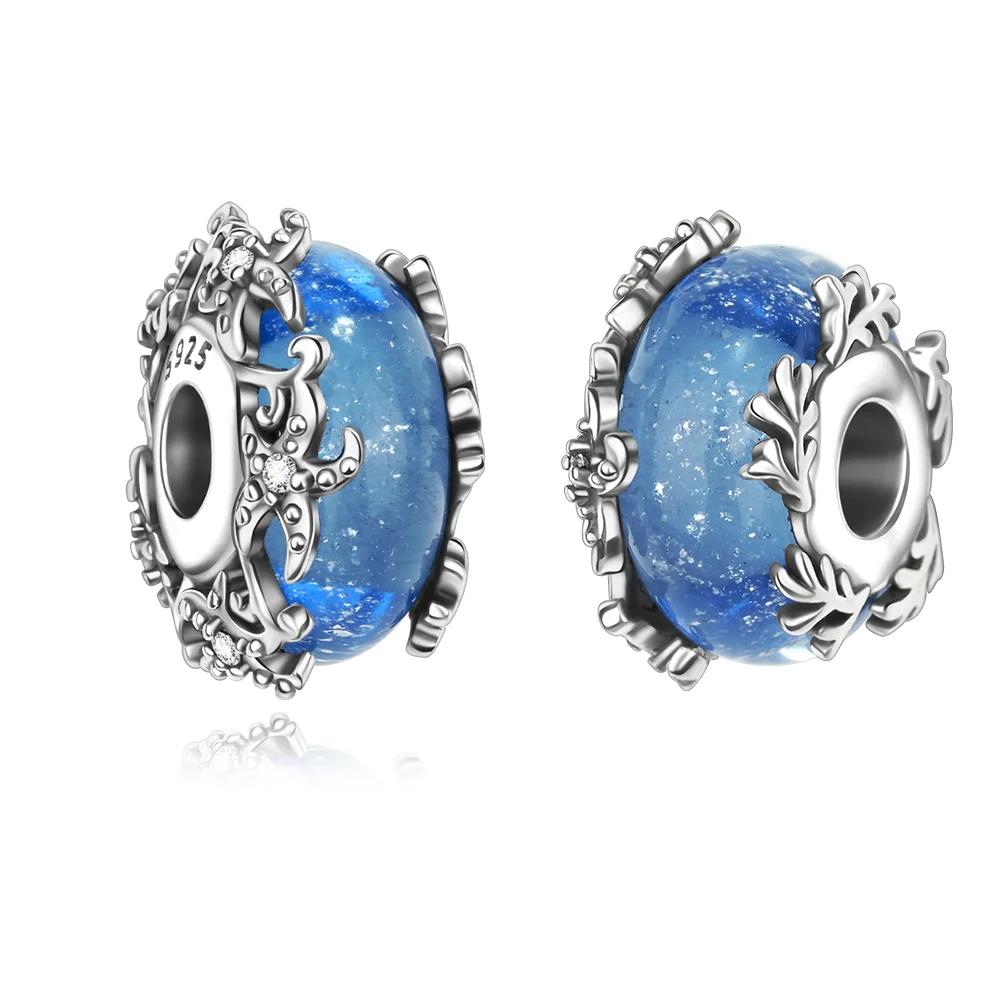 New Original Copper Blue Charms Holy Mother Palm Heart Cat Beads Pendants Fit Bracelet Necklace Diy Jewelry Gift