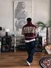 Cleanfit Retro Fair Isle Rode Polo met Rits