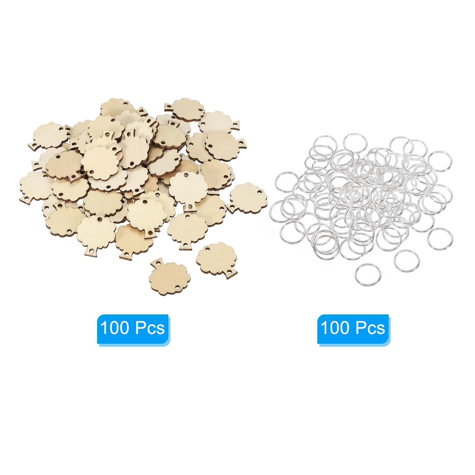 

Wooden Leaves 100/200pcs Unfinished Wood Leaves with Holes Blank Wooden Cutouts Ornaments Natural Wood Pieces for Party Craft