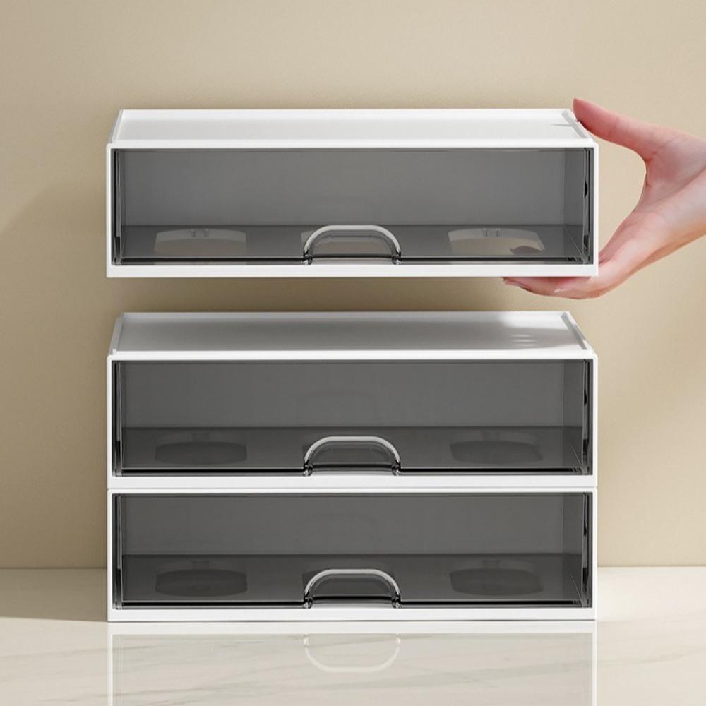 Multi-Function Pen Holder Storage Box Stackable Reasonable Partition Desk Storage Rack Simple Style Desk Shelf