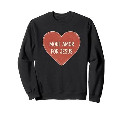 Jesus Love Faith Heart Symbol Minimalist Christian Sweatshirt