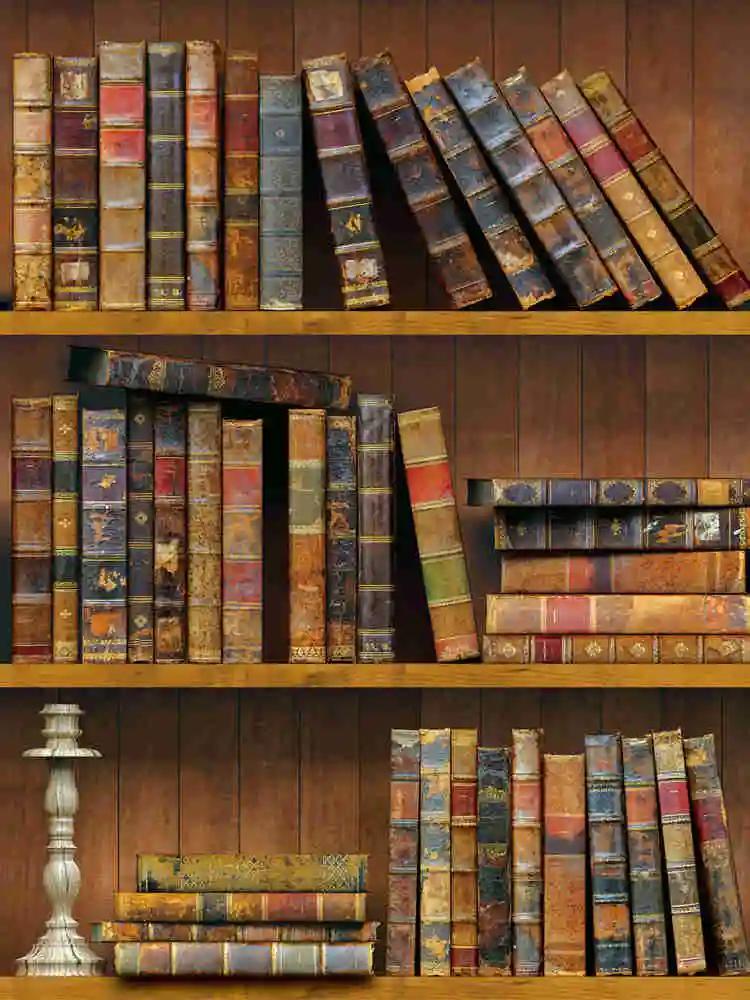 

3D Vintage Bookshelf Peel And Stick Wallpaper Wood Grain Texture Removable Self Adhesive Wallpaper for Cabinet Furniture Kitchen 1mx45cm
