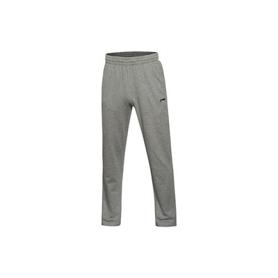 Solid Color Logo Casual Straight Leg Knitted Sports Pants Men Bottoms Gray AKLS447-1