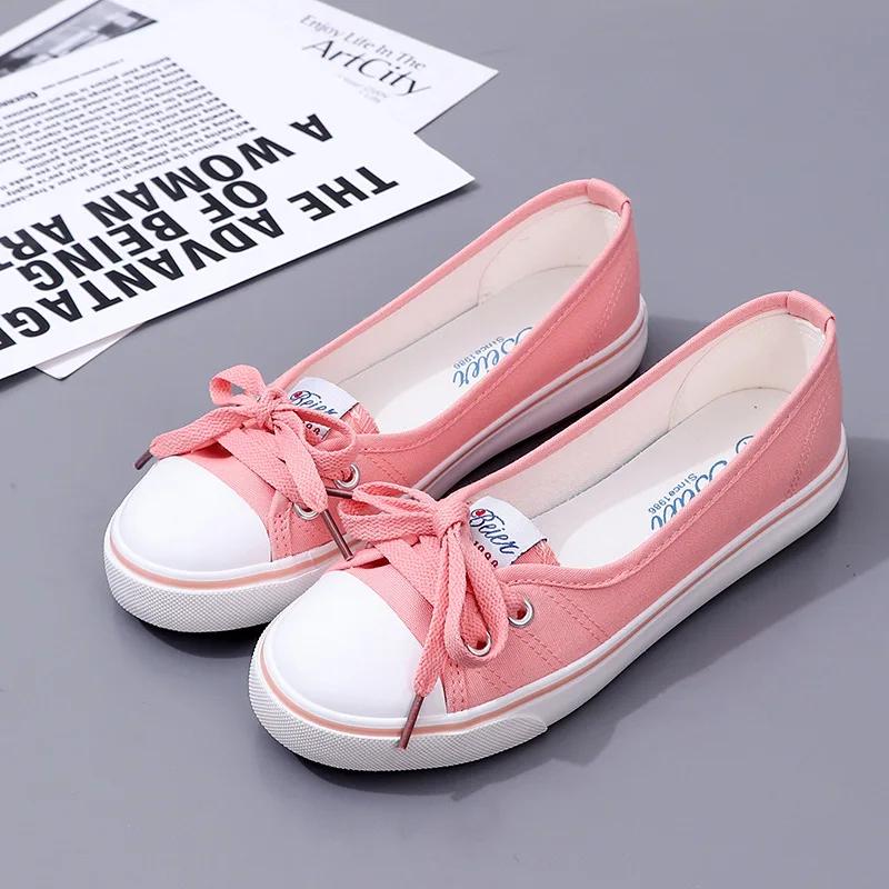 Canvas Shallow Cut Summer Flat Sport Casual Ladies Soft Sneakers Platform Tenis Women