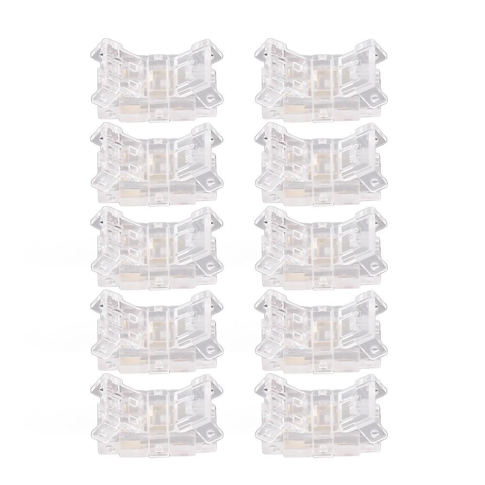 10pcs 2Pin LED Strip Connector Transparent Strip To Wire Connector  For School