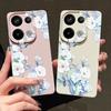 Floral Print Shockproof Soft Phone Case For Xiaomi 13T Pro Poco X7 X6 M6 Redmi 13C Note 14 13 Pro 12 11 Slim TPU Leather Texture Matte Bumper Cover