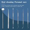 6-piece setSteel Dentist Clean Tools Dental Mirror Double Probe Sickle Hoe Tooth Cleaner Dental Tool Tooth Care Tool Kit