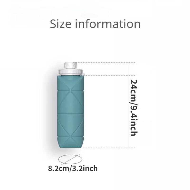1Pc 600ml Foldable Space-saving Portable Reusable Silicone Sport Water Bottle Bag Bicycle Camping Portable Water Bottles