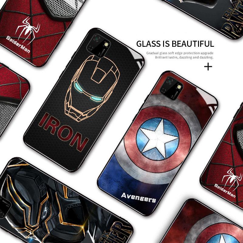 

Стеклянный чехол Marvel Avengers Captain America Ironman Spiderman для Huawei