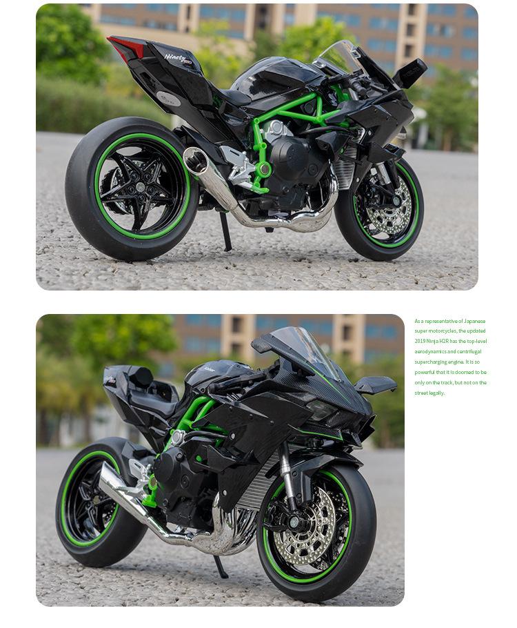 Chuanqi H2R Motorcycle Simulation Model with Base - Decorative Toy