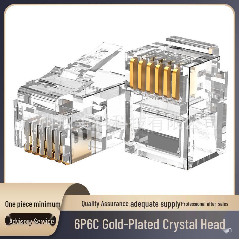 Gold-Plated RJ11 Connector 6P6C for 2-Core, 4-Core, and 6-Core Telephone and Fax Lines