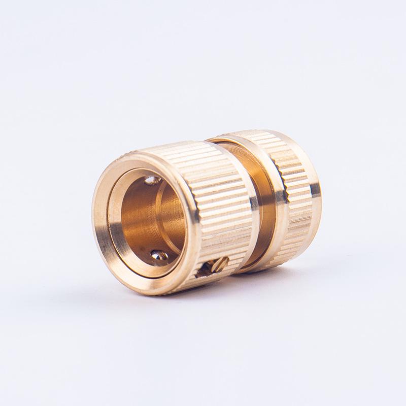 Universal Pure Copper Quick Connector for Car Wash: 4-Point Water Stop, Fits 1/2'' Hose