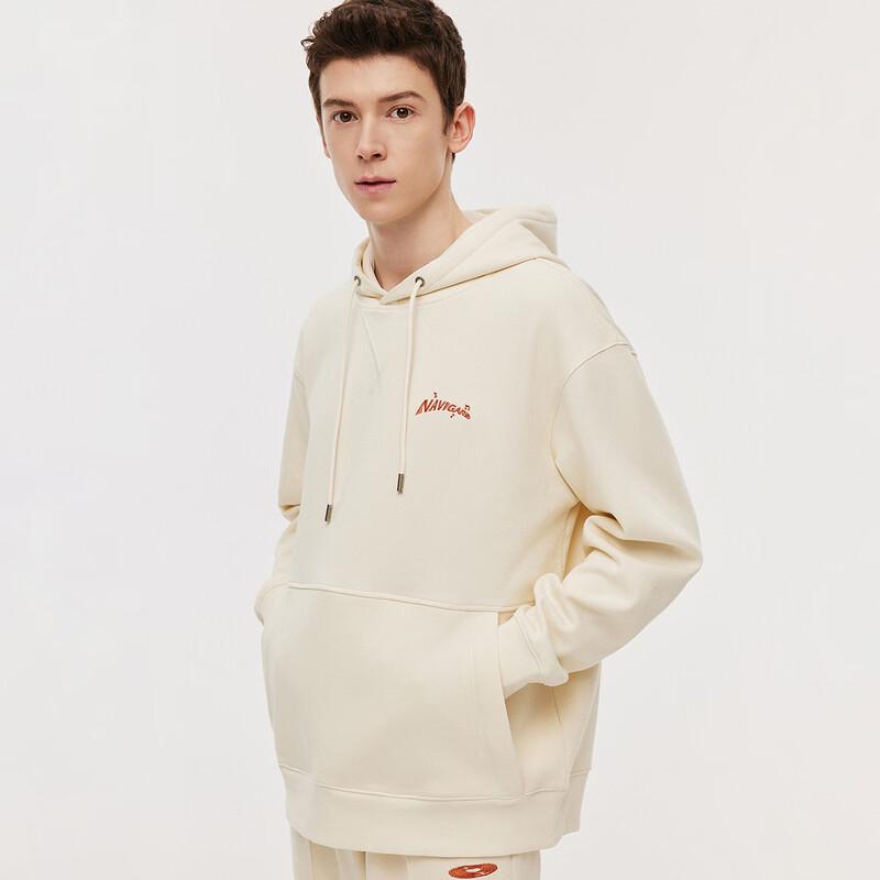 Navigare Unisex Hooded Letter Print Loose Pullover Sweatshirt