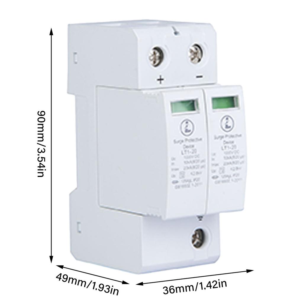 1000V 2P 20KA Surge Protective Device DC Photovoltaic Lightning Protector Low Voltage Arrester