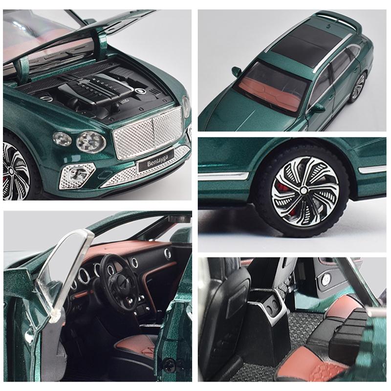 1/24 Bentayga SUV Slitinové auto Odlitky a Hračky Vozidla Model auta Zvuk a Světlo Zpětný chod Autíčka pro Děti Dárky