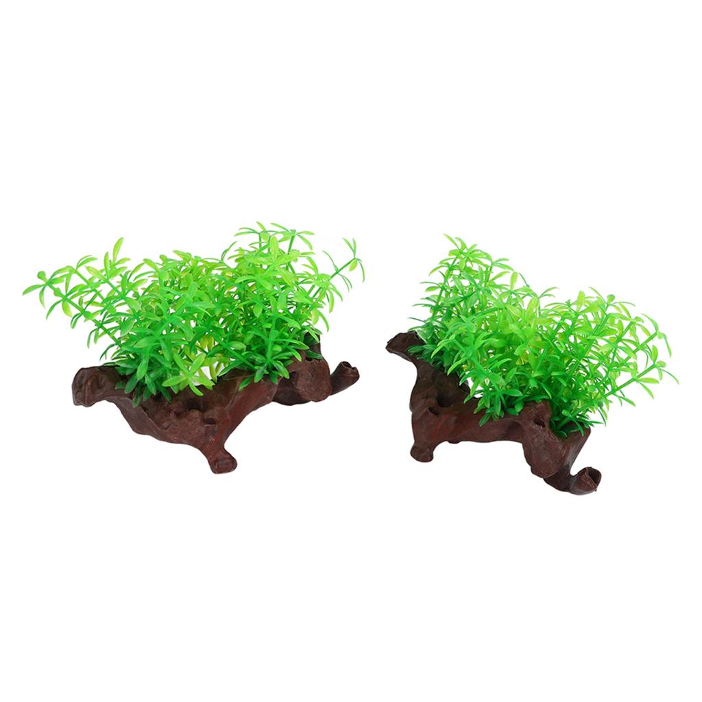 2pcs Aquarium Decorative Plants High Simulation Fish Tank Artificial Leaves Landscaping Decorations
