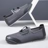 Men's Sandals Summer Breathable Mesh Sneakers Soft-soled Thin Casual Shoes One-pedal Black Work Shoes