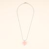 Collier en acier inoxydable avec pendentif en forme de cœur et quartz rose pour femme [Coai]