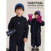 Youyou Boys' Cartoon Print Mock Neck Long Sleeve T-Shirt
