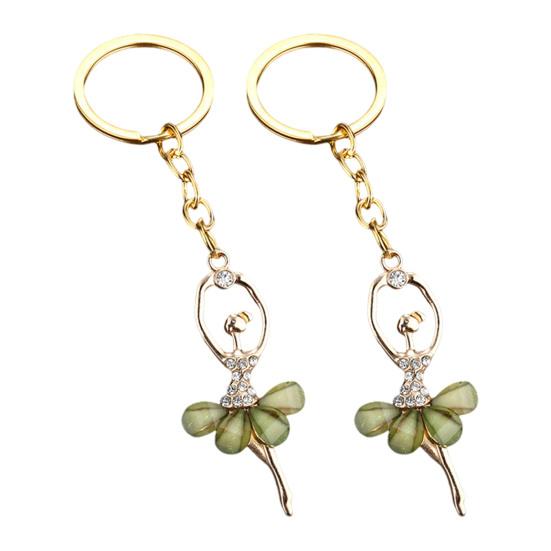 

2Pcs Ballerina Keychain Pendant Lightweight Metal Rhinestone Keychain Portable Elegant Bag Charms Keychain Accessories for Everyday Use