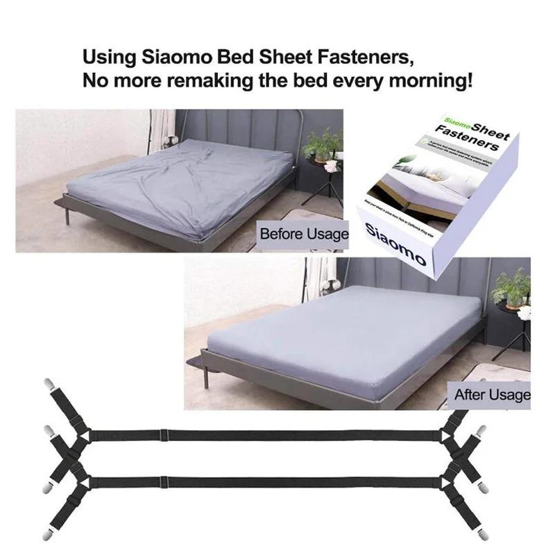 2pcs Adjustable Triangle Elastic Suspenders Gripper Holder Straps Clip for Bed Sheets Mattress Covers Sofa Cushion Band Belt