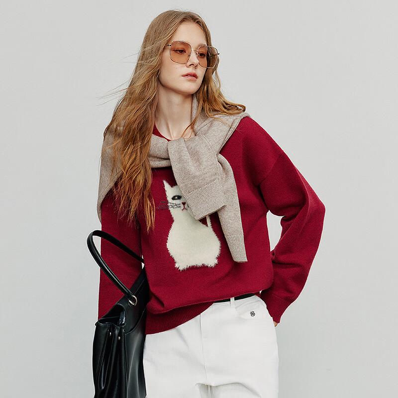 Chuyu Illustrator Kollaboration Katze Jacquard Strickpullover