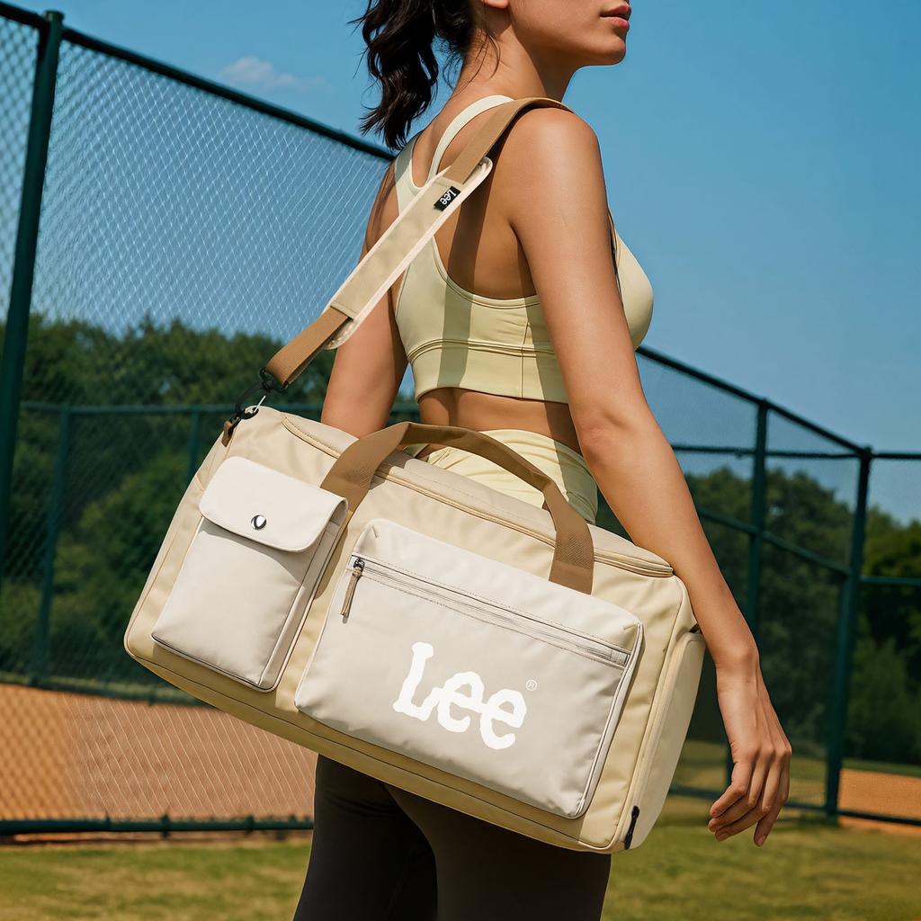 New Lee Fabric Multifunction Shoulder Bag, Crossbody Bag, Gym Bag Unisex Khaki LE240153M