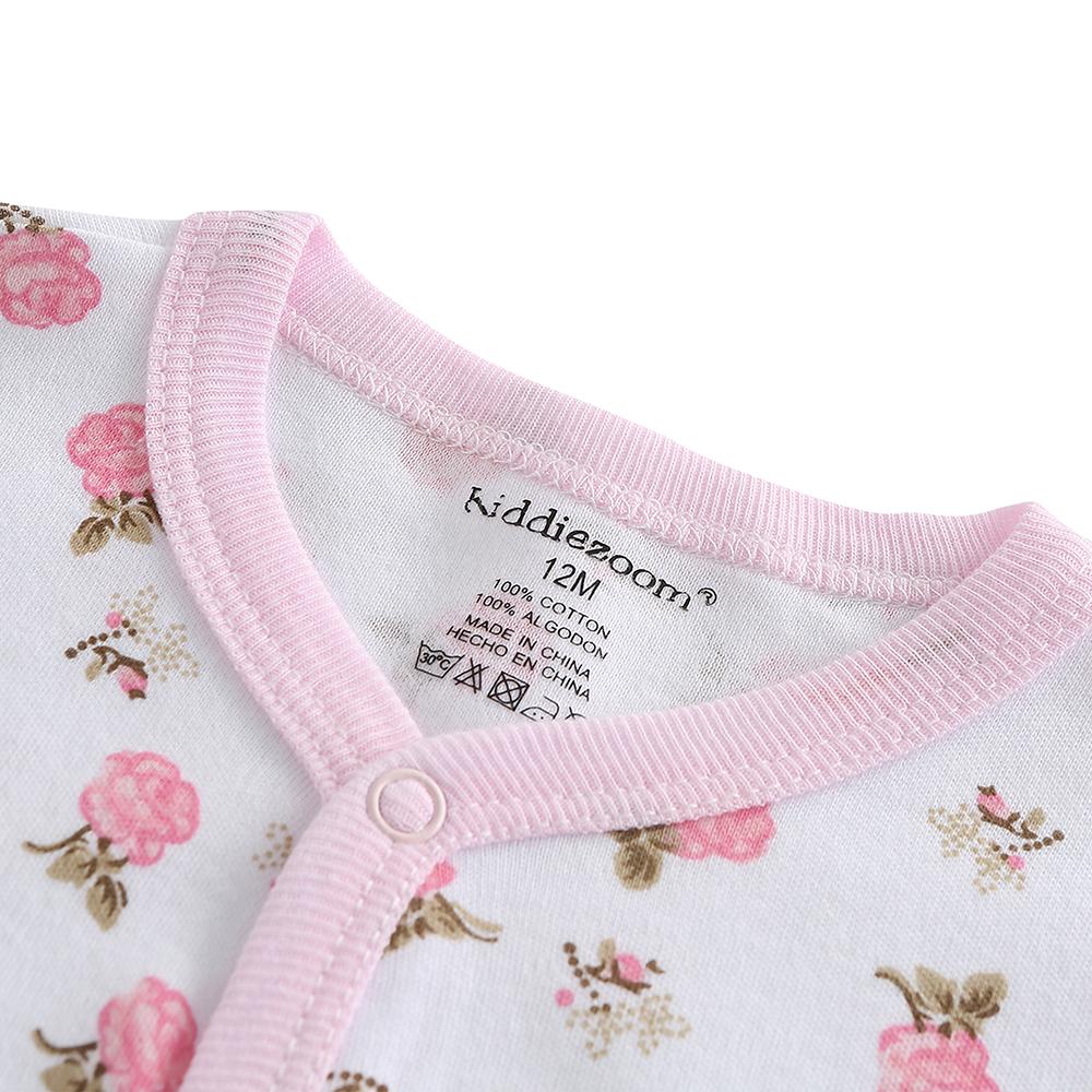 Oblečení pro holčičku Květinový vzor Bavlna Oblečení pro novorozence s dlouhým rukávem Převleky Kombinézy Kostýmy Oblečení pro kojence a batolata