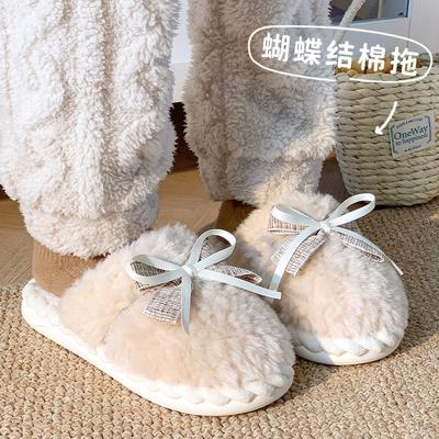 Winter neue Schleife weniger Herz Baumwolle Wischmop Baumwollschuhe verdickt Plüsch Außenbekleidung Innen Heim