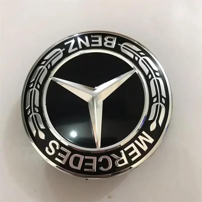 2025 Hot For Mercedes Benz Mercedes Benz 75mm Black and Silver AMG Hubcap Center Cap Upgrade Wheel Hub Cover