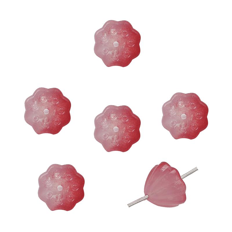 

50 шт. акриловые бусины градиентные бусины лотоса для DIY ожерелья, браслета, сережек, изготовления ювелирных изделий красный