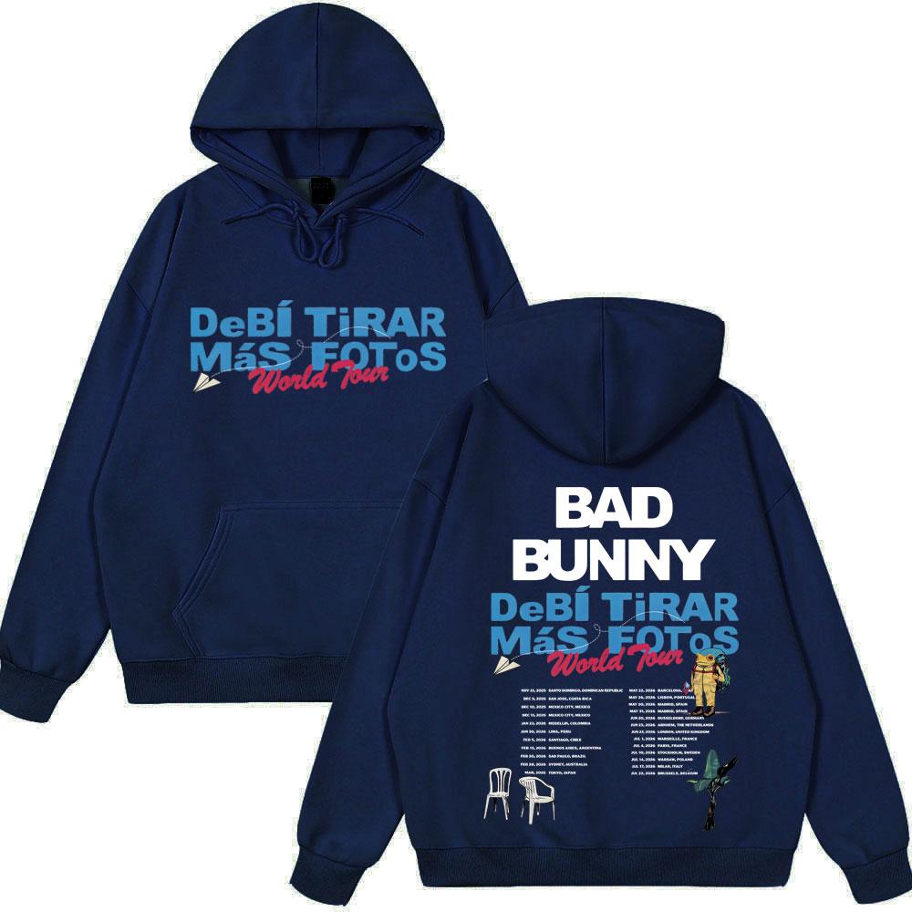 Rapper Bad Bunny DeBi TiRAR MaS FOToS DTMF World Tour Vintage Hoodie New Style Women Couple Winter Wear Harajuku Sweatshirt Tops