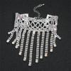 Super Flash Wide Edge Hollow Rhinestone Fringed Bracelet