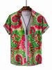 Havajské listy 3D tisk Košile Pánské Letní Vzor Oblečení Prodyšné Volné 5XL Plážový Top Outdoor Ležérní Krátký Rukáv