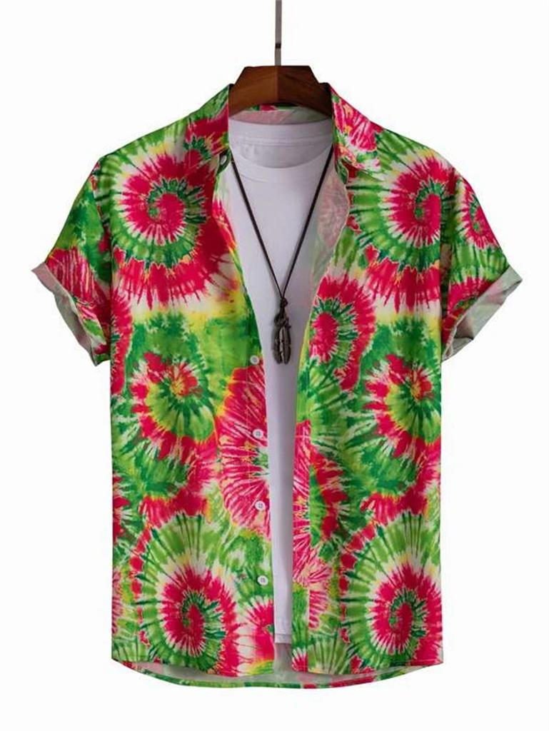 Havajské listy 3D tisk Košile Pánské Letní Vzor Oblečení Prodyšné Volné 5XL Plážový Top Outdoor Ležérní Krátký Rukáv