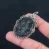 925 Sterling Silver Oval Natural Black Tourmaline Rough Bezel Sister New Pendant
