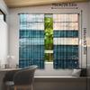 2pcs Vintage Gray & Blue Wooden Door Print Curtains - Rod Pocket Window Treatment for Bedroom   Office   Kitchen   Living Room & St
